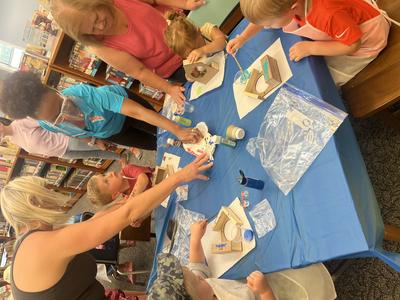 Painting bird feeders!